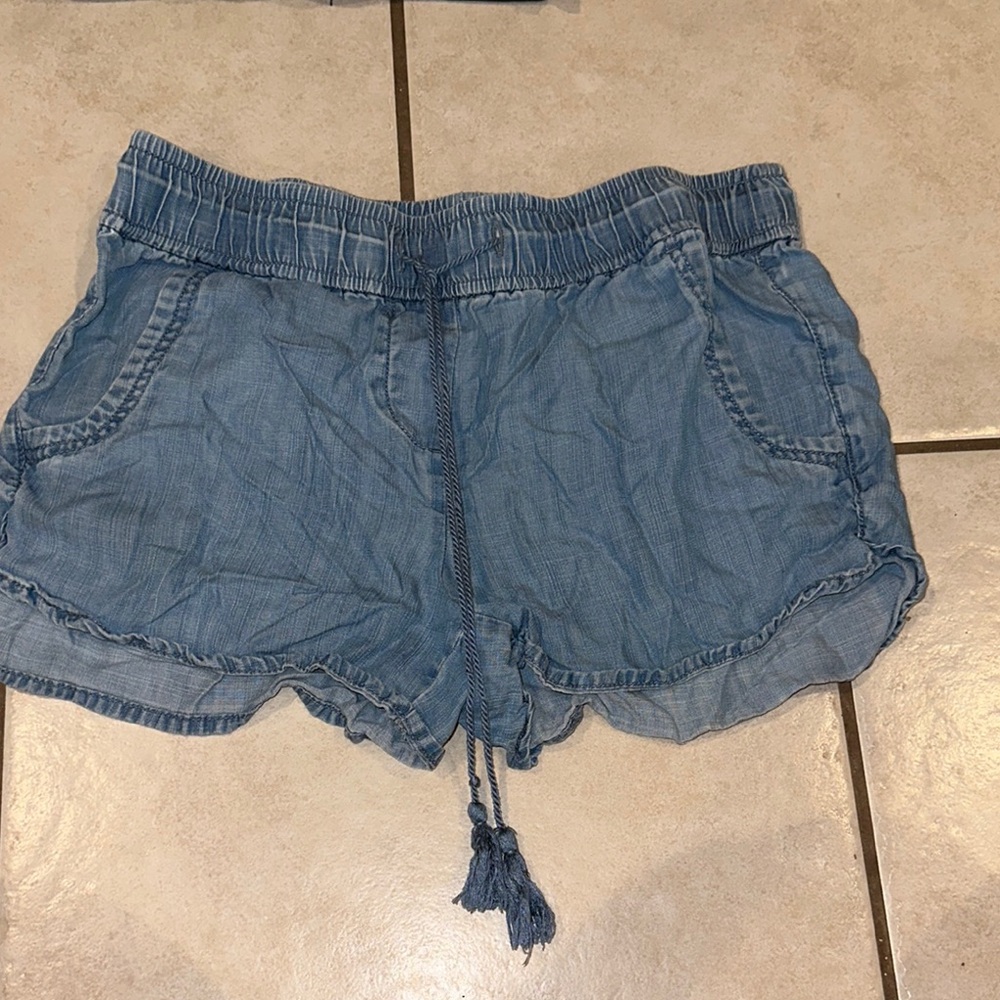 LOFT Blue High Waist Shorts with Relaxed Fit